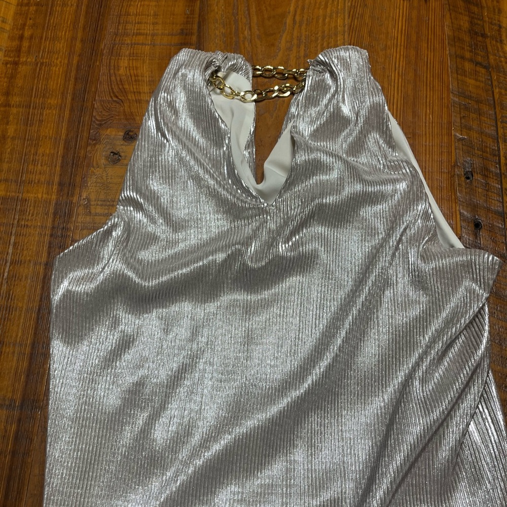 Babaton Aritzia Avalon Silver Dress Size Small - Picture 9 of 17